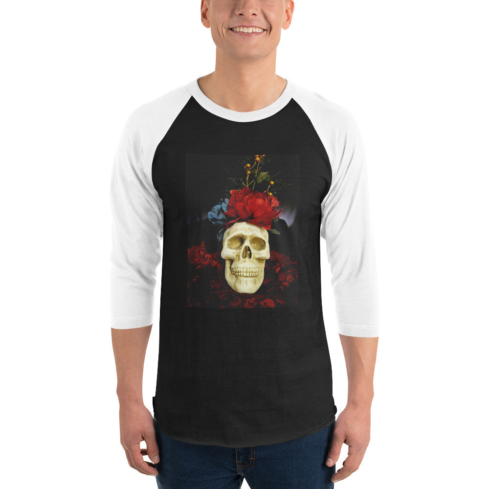 Skull 3/4 sleeve raglan shirt