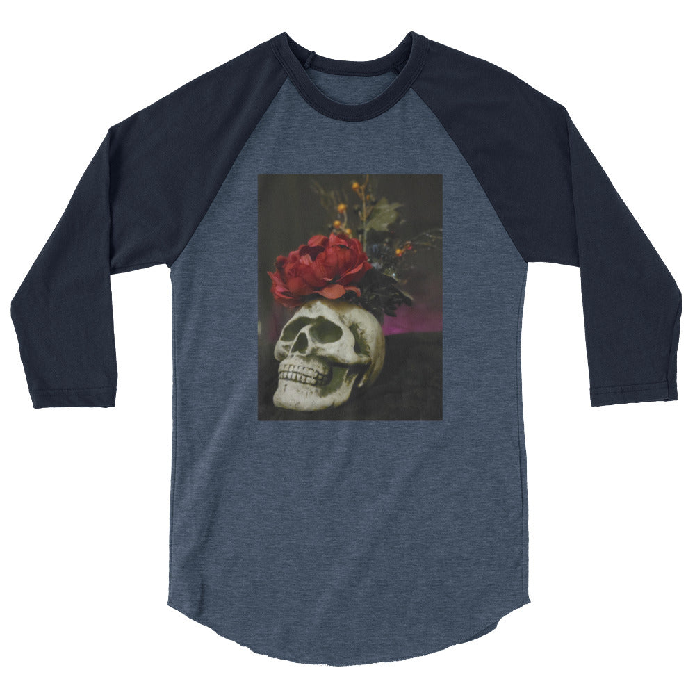 Skull 3/4 sleeve raglan shirt