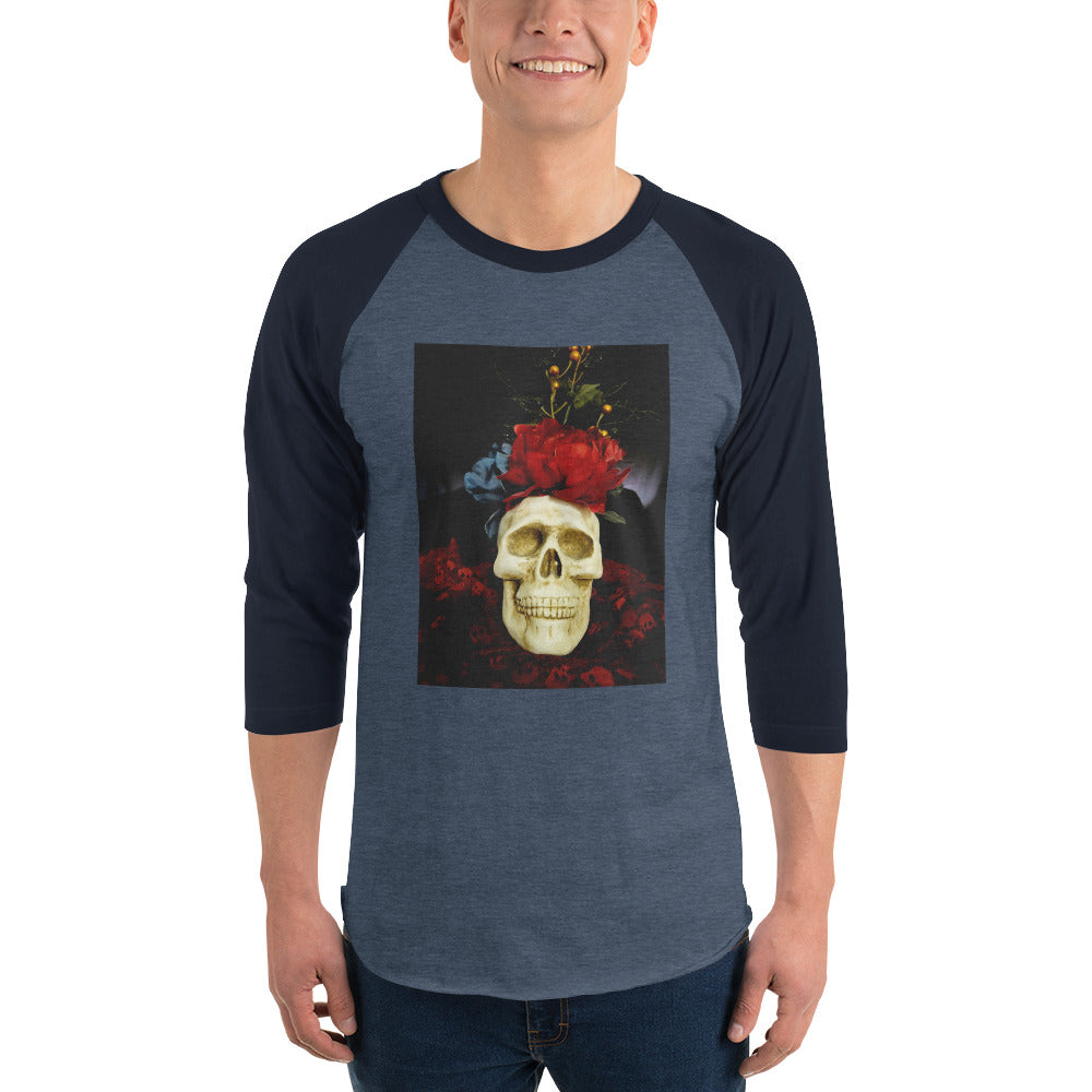 Skull 3/4 sleeve raglan shirt