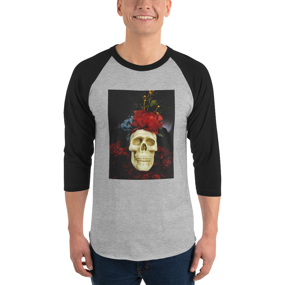 Skull 3/4 sleeve raglan shirt