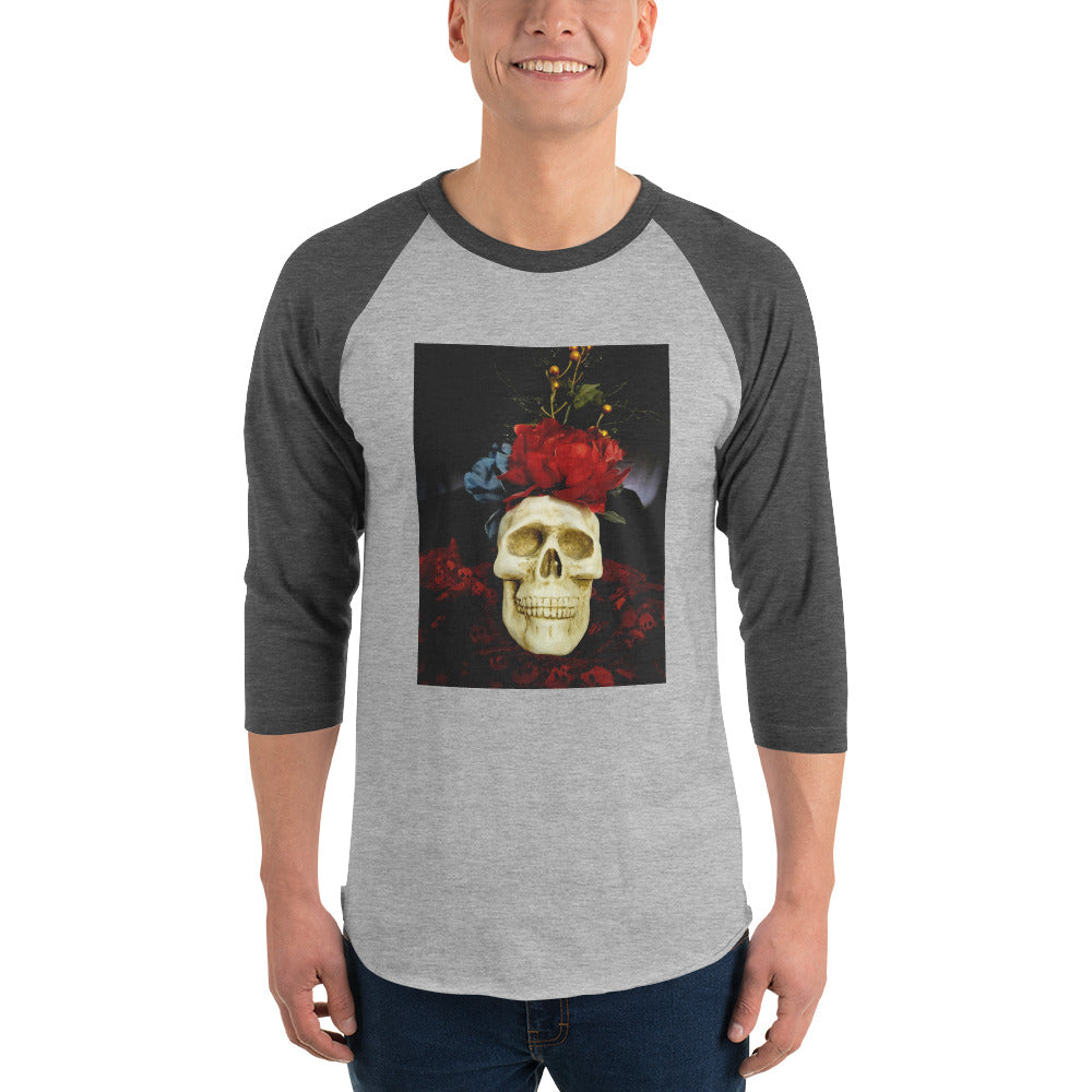 Skull 3/4 sleeve raglan shirt