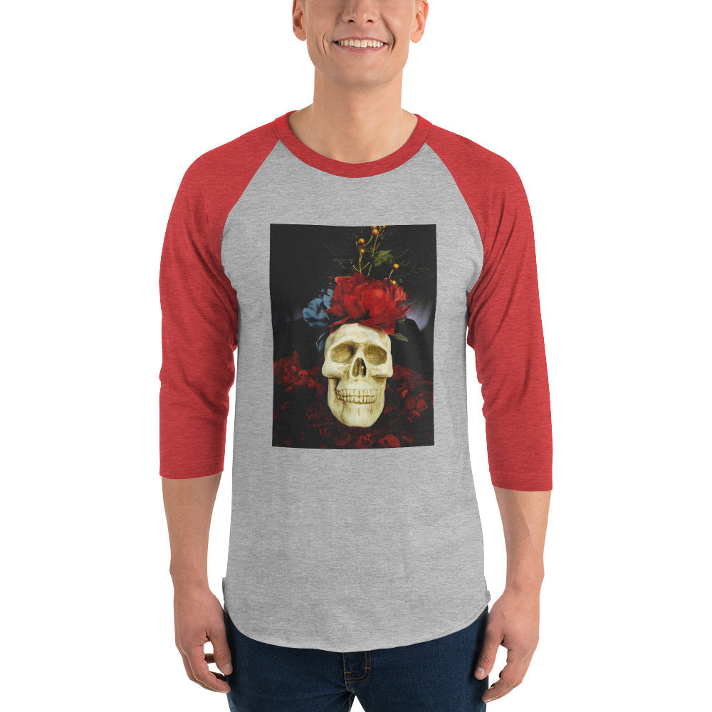 Skull 3/4 sleeve raglan shirt