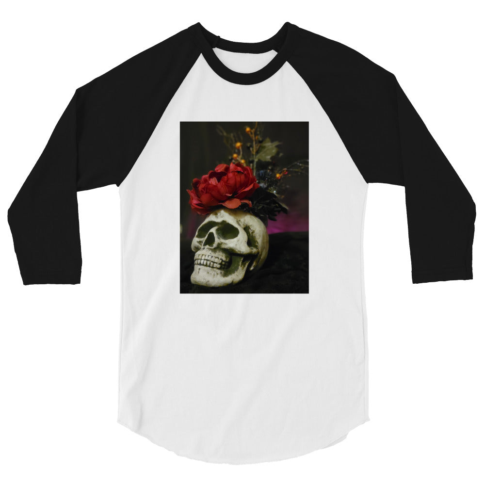 Skull 3/4 sleeve raglan shirt