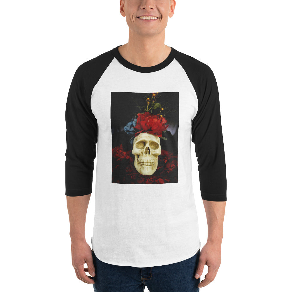 Skull 3/4 sleeve raglan shirt