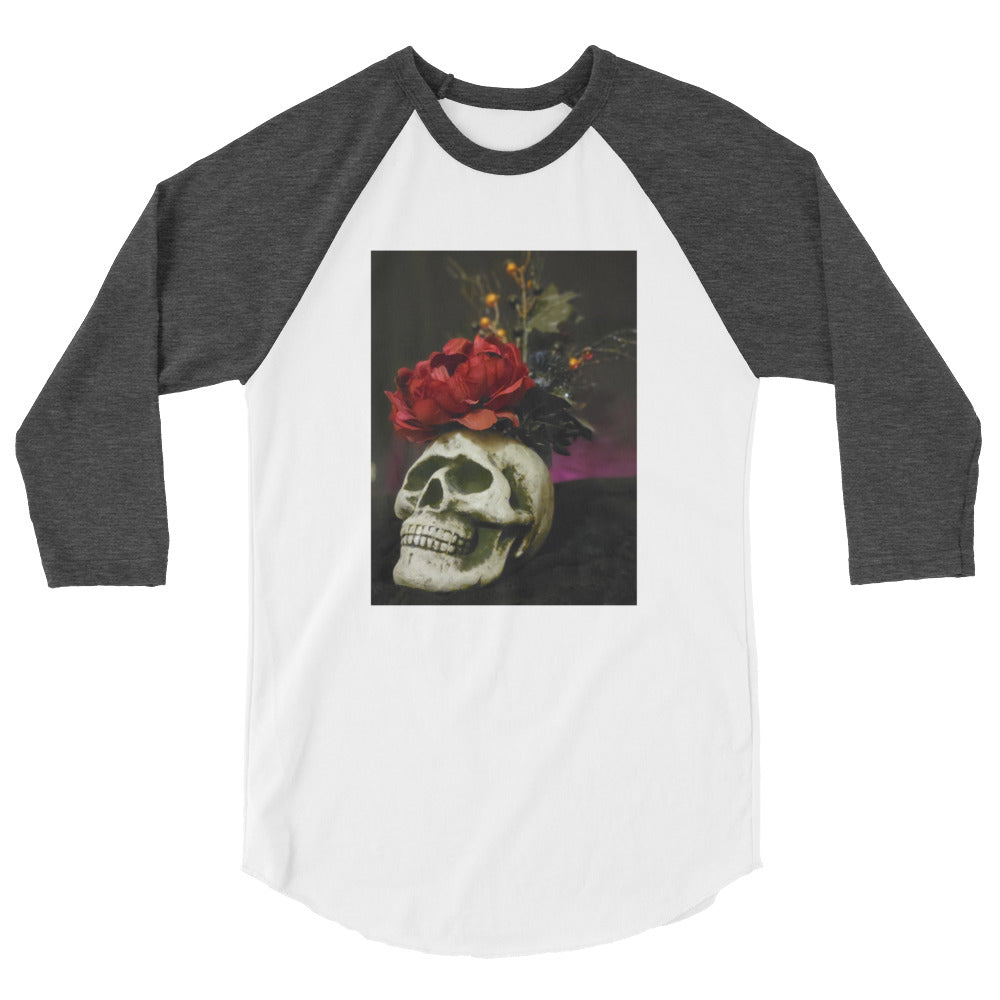 Skull 3/4 sleeve raglan shirt