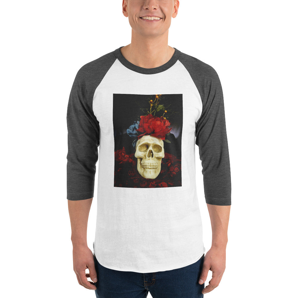 Skull 3/4 sleeve raglan shirt