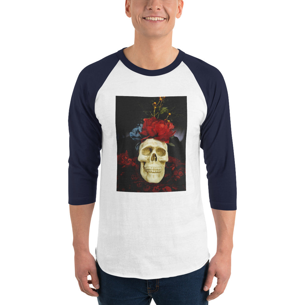 Skull 3/4 sleeve raglan shirt