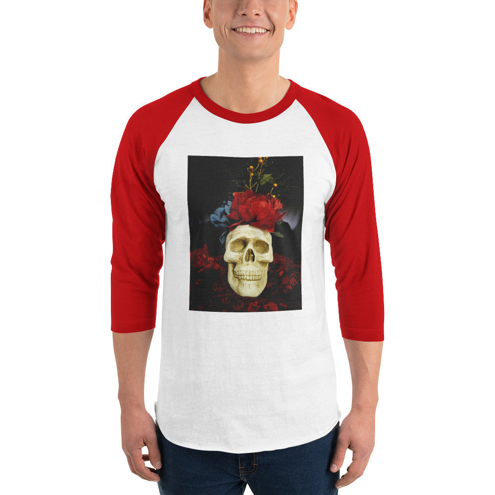 Skull 3/4 sleeve raglan shirt